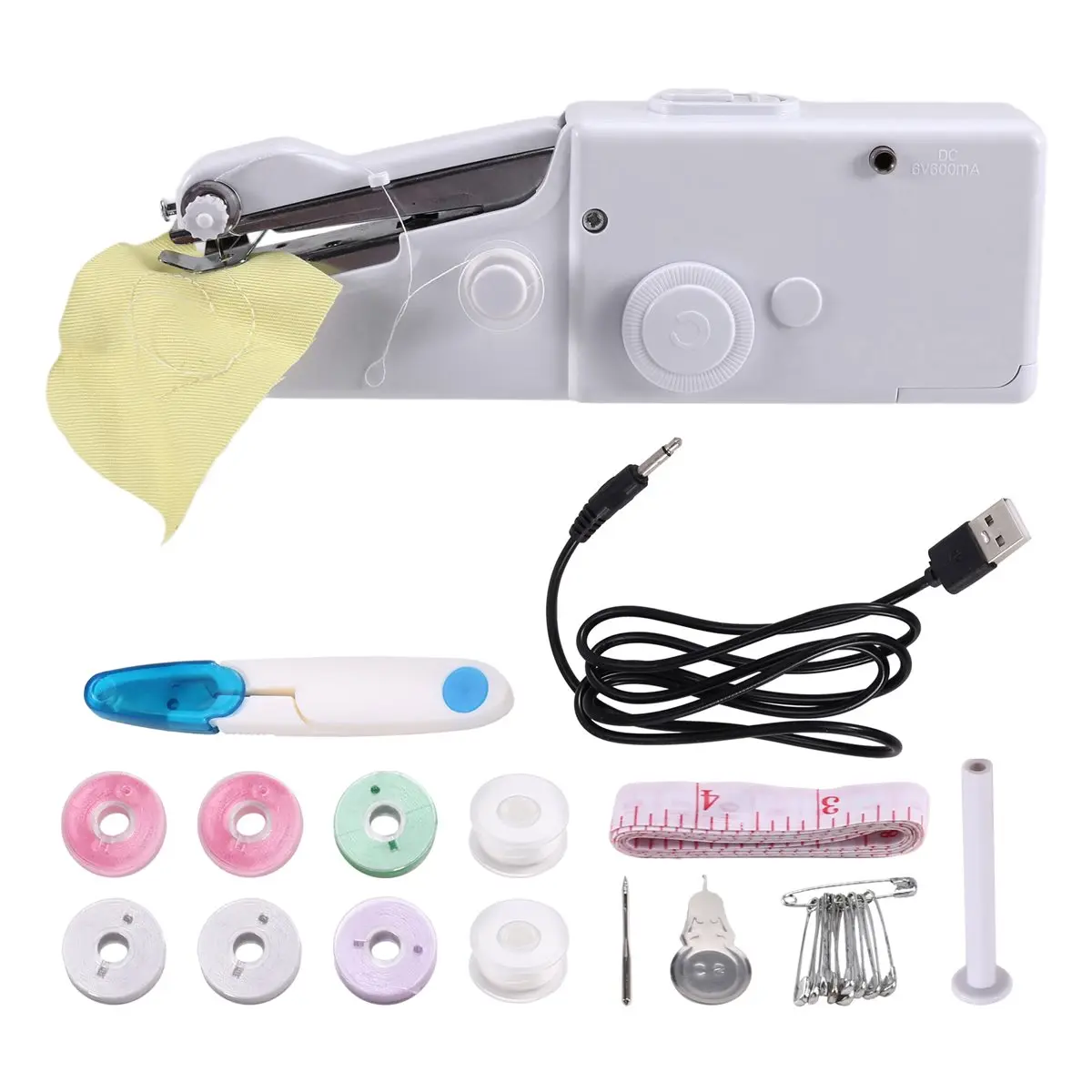 Portable Manual Mini Micro-Home USB Electric Sewing Machine Kit Easy-to-Sew Shirt Pocket Handheld Sewing Machine