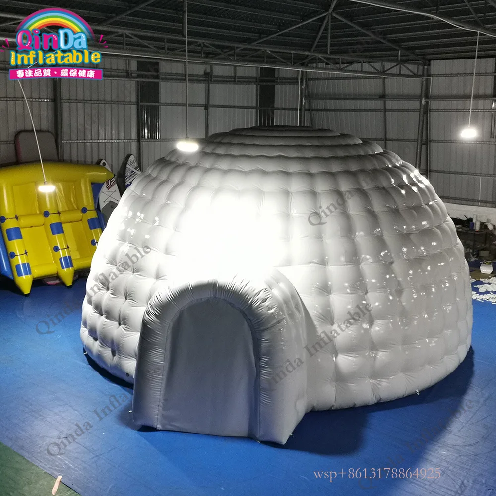 Pvc Inflatable Caming กิจกรรมเต็นท์ที่กําหนดเอง Inflatable เต็นท์โดมสีขาวสําหรับงานปาร์ตี้