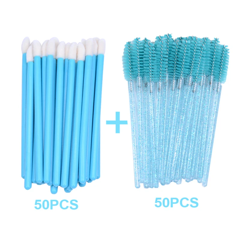 100 Stuks Wimpers Schoonheid Valse wimper gereedschap Wimper Shining Mascara Wands Applicators Make-Up Kwasten Voor Lip WenkbrauwenValse