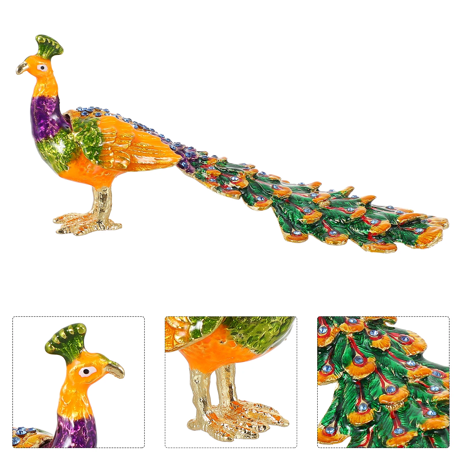 

Peacock Jewelry Box Acrylic Display Case for Rings Earrings Necklaces Bracelets Travel Friendly Desktop Adornment Storage