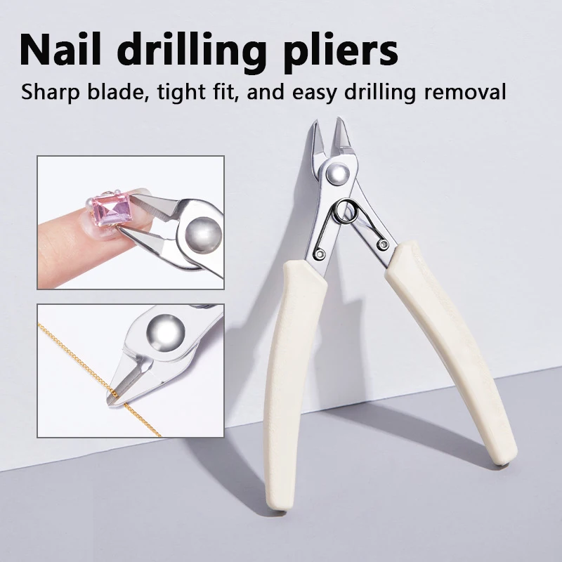 

Manicure Nail Pliers For Rhinestones Gems Removal Soft Wire Cutter Nail Unloading Nippers Chain Scissors Nail Art Tool