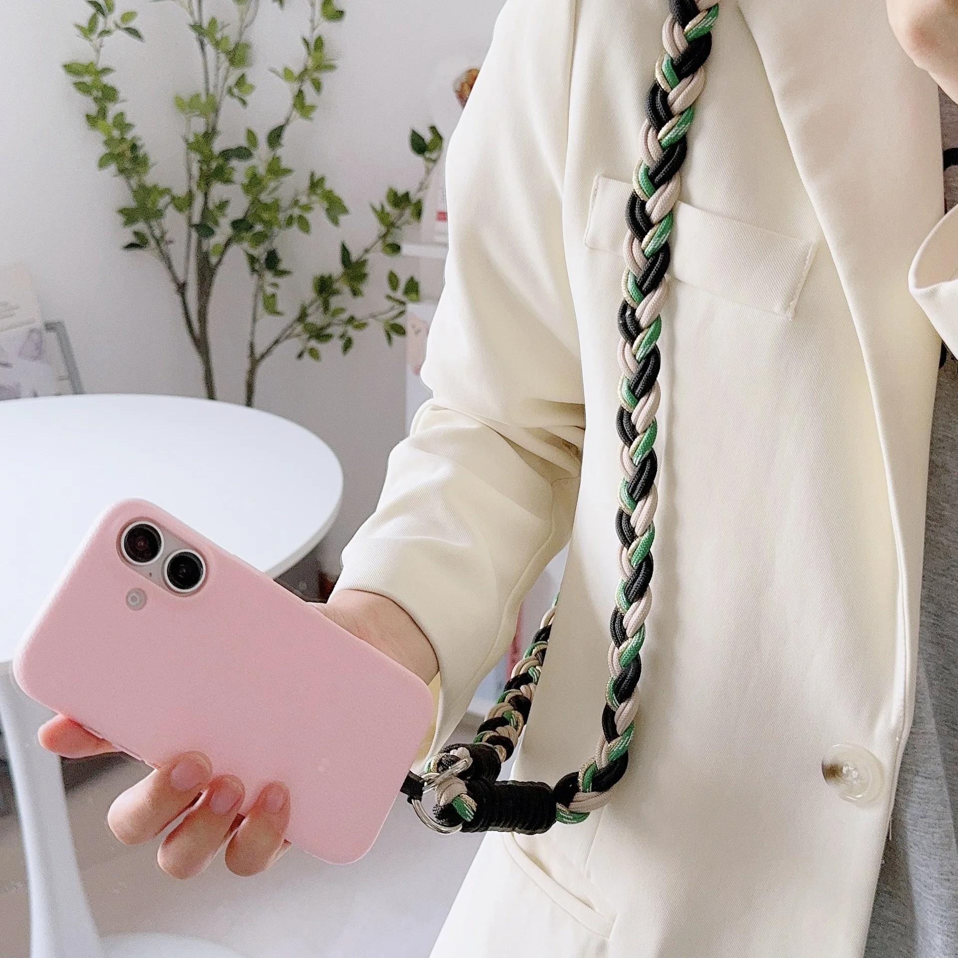 

Толстая прочная веревка ручной работы, длинный ремешок для телефона через плечо, универсальная уличная мобильная цепочка с защитой от потерь