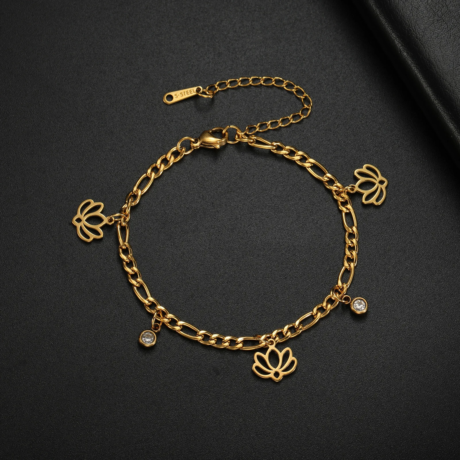 Kkjoy Mode Klassische Edelstahl Hohl Kleine Lotus Blume Armband Fußkettchen Für Frauen Trend Schmuck Party Geschenk Großhandel – Detail 25