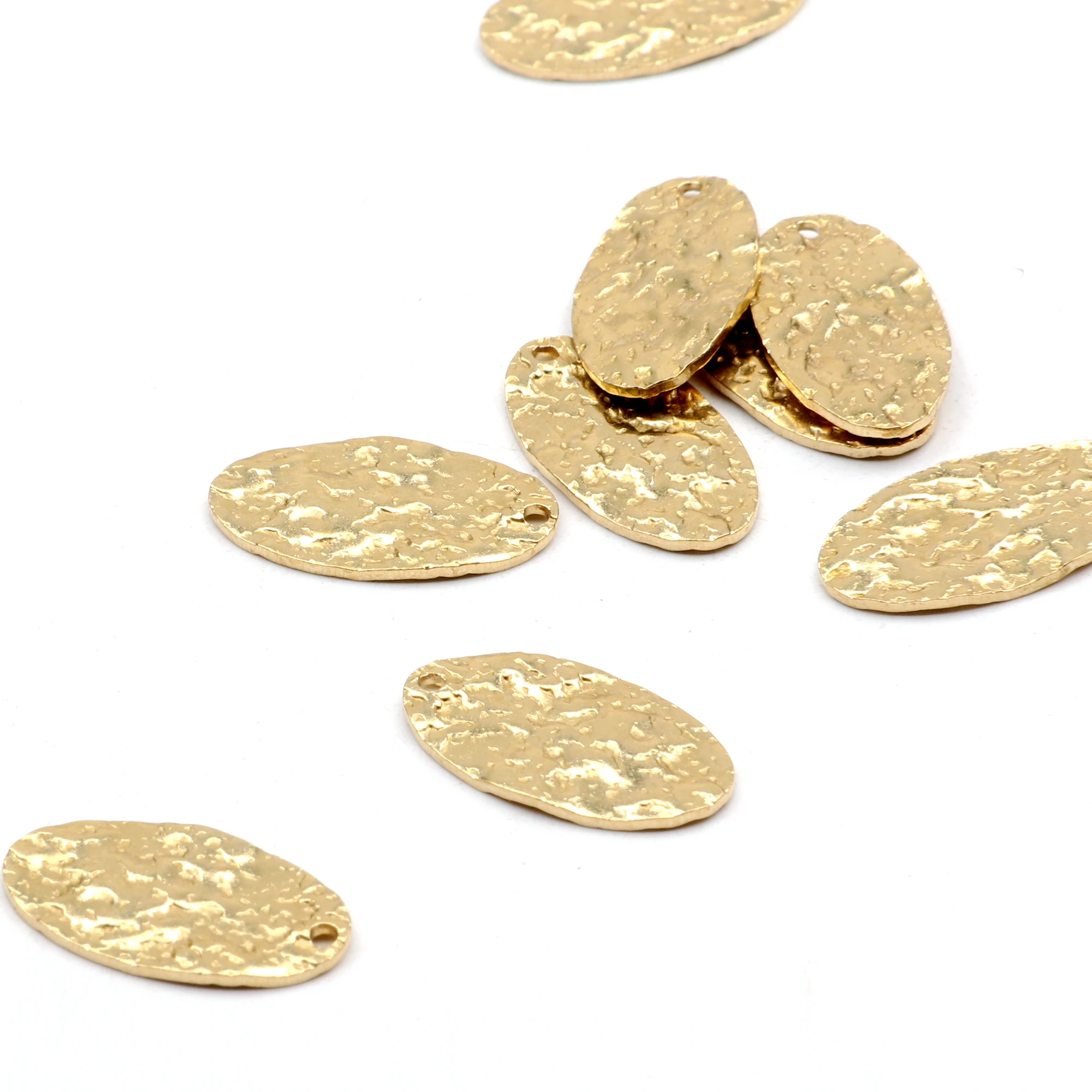 Hammered Brass Charms,Oval Shaped connector,Findings Accessories For Diy Earrings Necklace Bracelet DIY Making,Jewelry Supplies