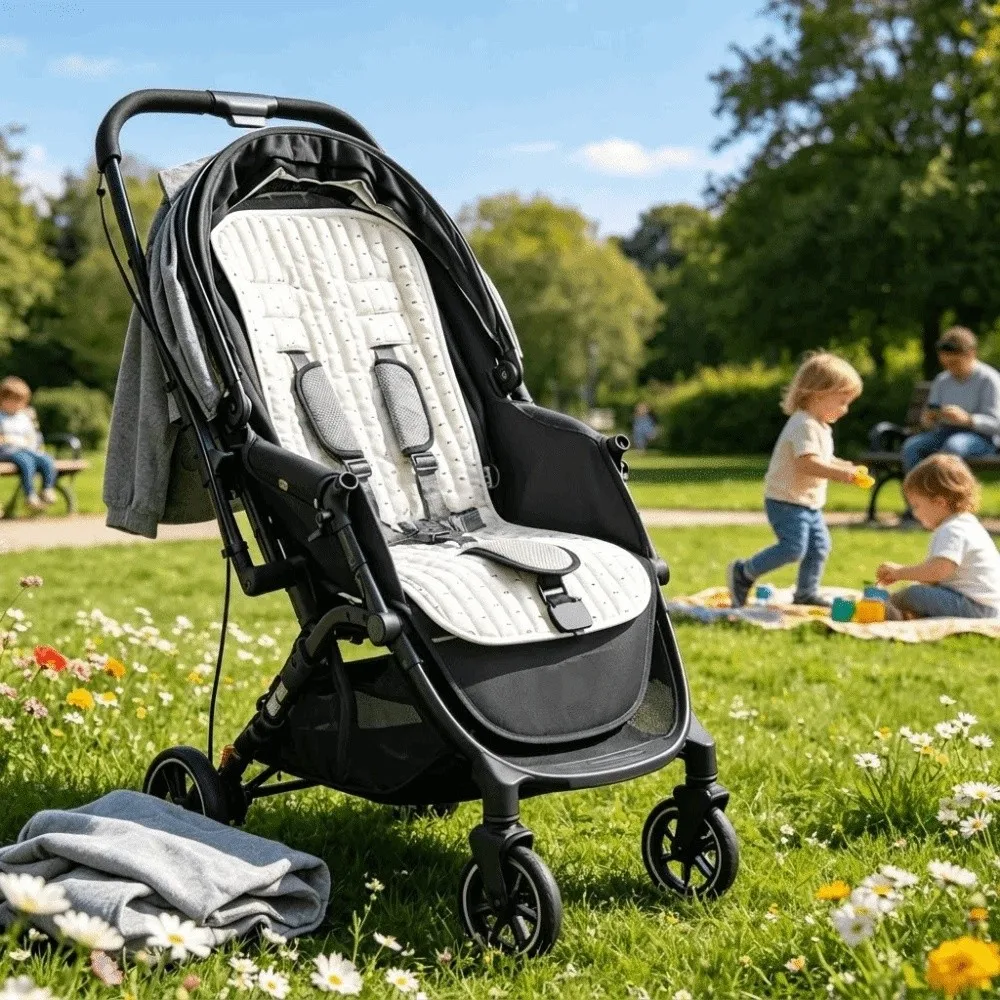 Breathable Baby Stroller Seat Cushion Cotton Comfortable Pushchair Liner Pad Universal Fit Soft Stroller Accessories Daily