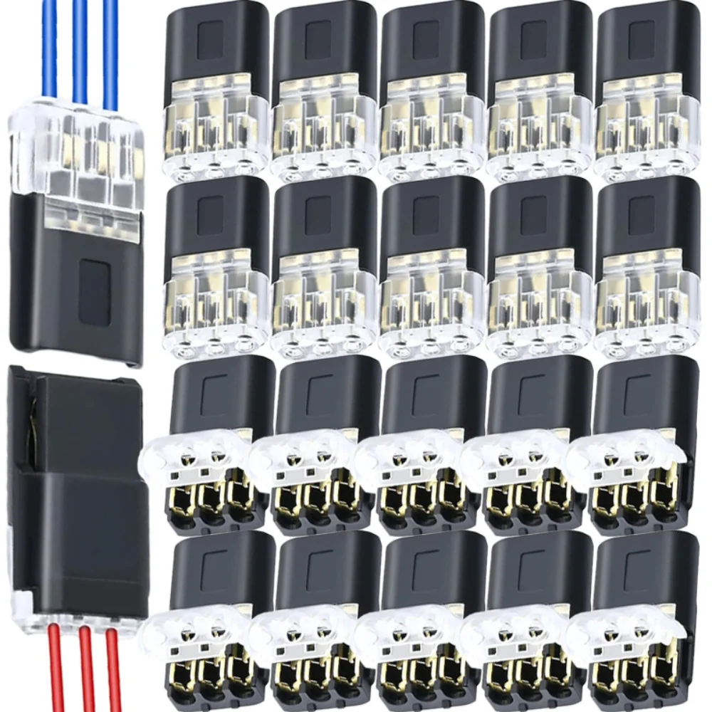 Double Wire Plug-in Connectors with Locking Buckle Car Wire 2 Way Terminal Block Waterproof Quick Connector Cable Clamps Snap