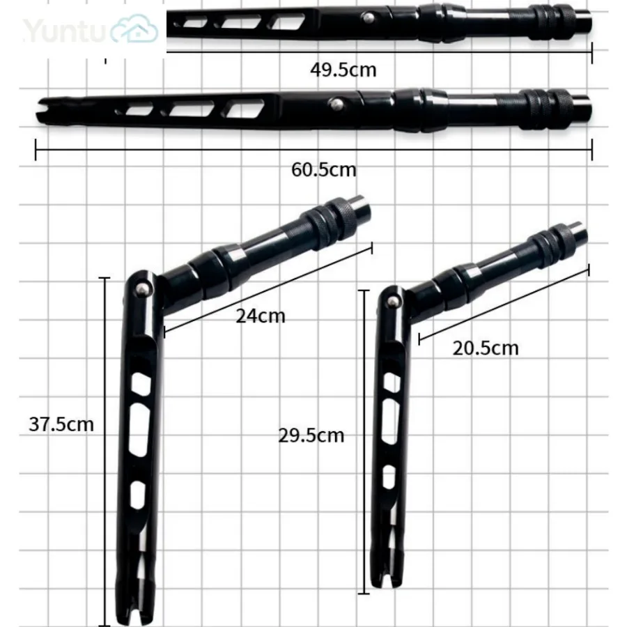 4-Position Foldable Big Game Trolling Crank Handle,Deep Sea Aluminum Straight & Curved Combo ,High Max Drag Fishing Reel Handle