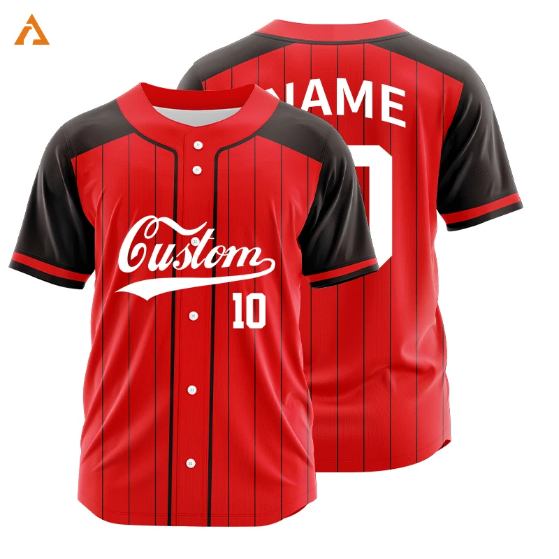 

Sublimation Baseball Jersey Customize Quick Dry Breathable Baseball Wear Uniforms Striped Hip Hop Sports T-Shirts Men/Women/Kids
