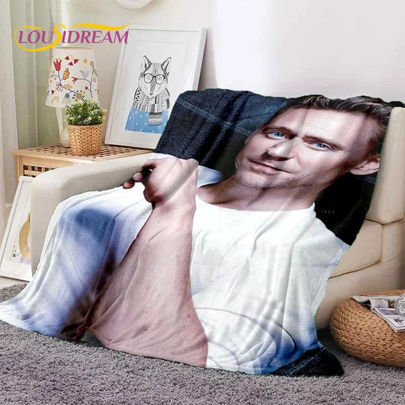 

3D Tom Hiddleston Collage Actor Soft Flannel Blanket for Beds Bedroom Sofa Picnic,Throw Blanket for Outdoor Leisure Nap Gift Kid