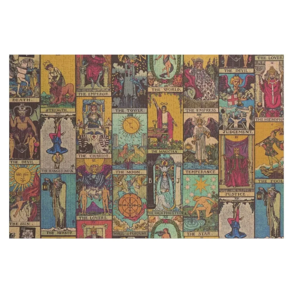 The Major Arcana of Tarot Vintage Patchwork Jigsaw Puzzle Customizable Gift Custom Wooden Name Personalized Name Puzzle