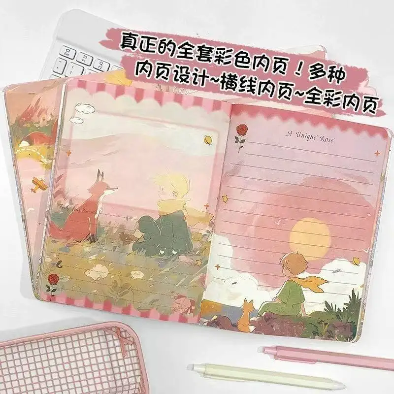 B6 Little Prince Pink Beach Notebook, Colorful Inner Pages, Aesthetic Rose Diary, Cute Hardcover Journal, Student Hand‑Account