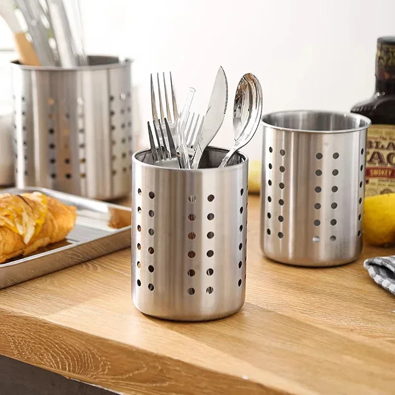 Stainless Steel Cutlery Holder Chopstick Storage Organizer Container Drainer Spoon Fork Basket Utility Tool Kit Sets Pro Max Set