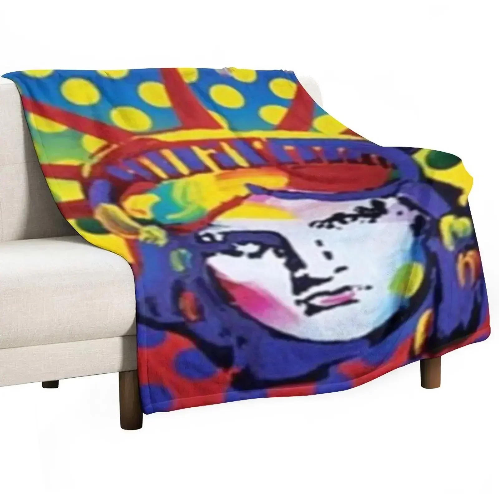 Peter Max Lady Liberty Throw Blanket Soft Big Flannels Fashion Sofas Blankets For Baby Blankets