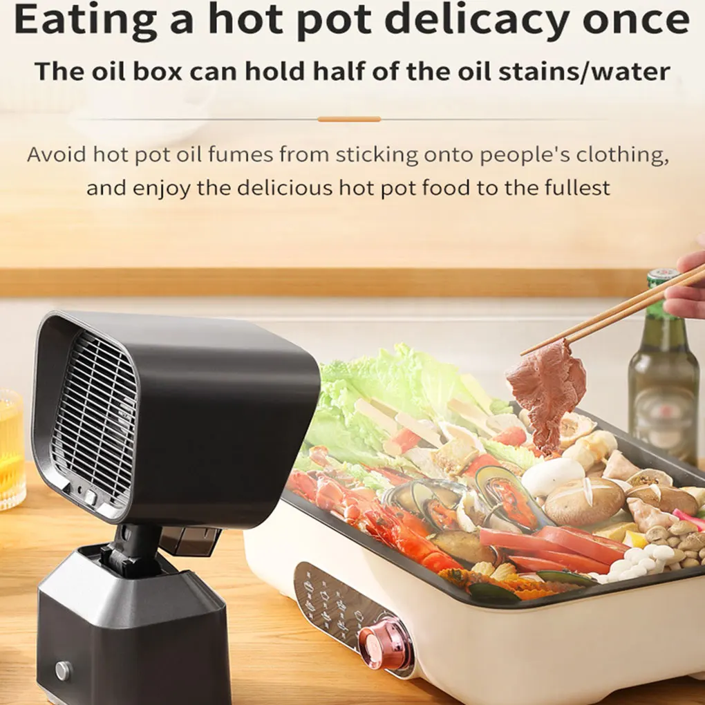 Portable Small Barbecue Range Hood 2 Gears Strong Suction Removable Double Layer Filter Mesh Desktop Kitchen Exhaust Hood Fan