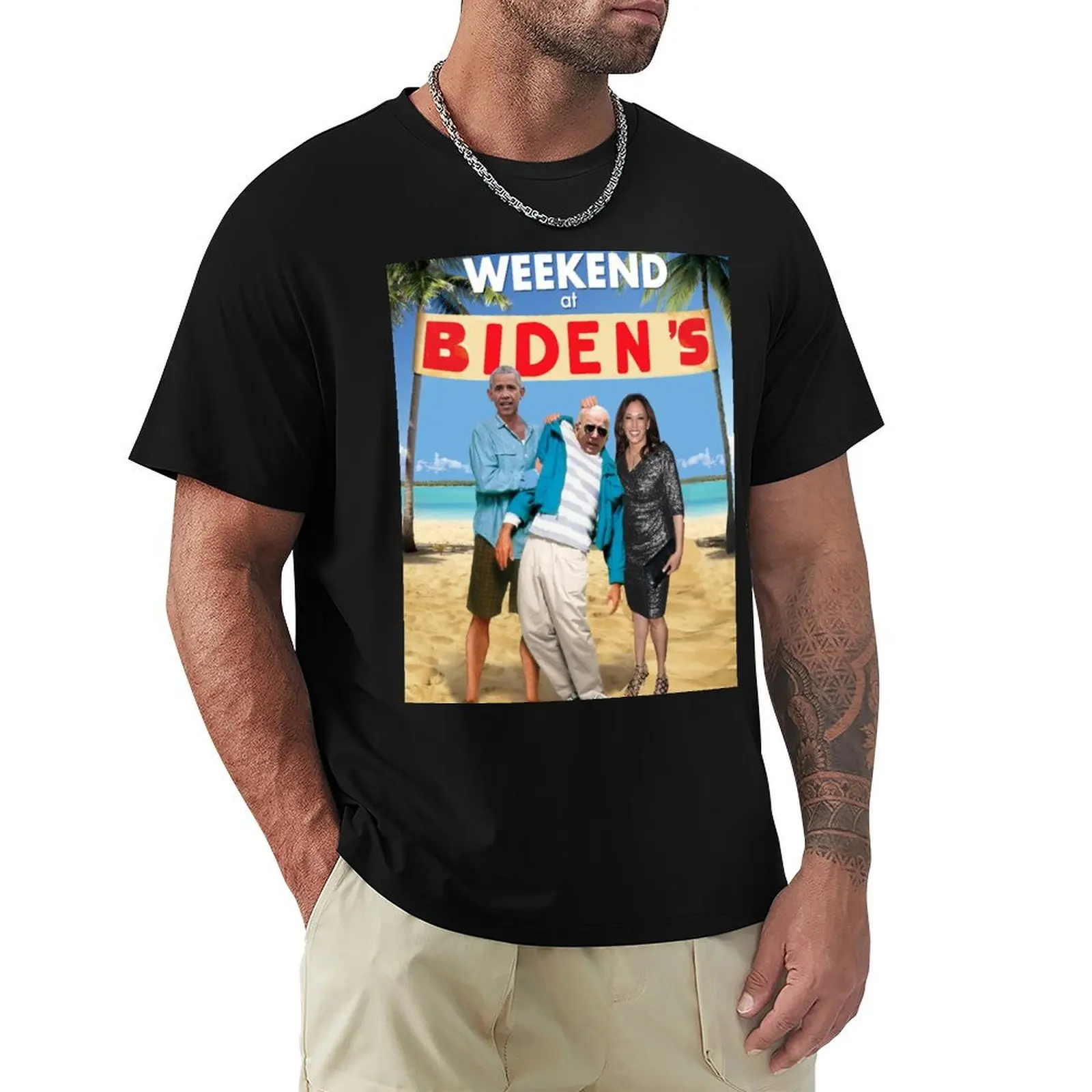 Camiseta Weekend at Bidens (con doblezado de palabras sobre Weekend at Bernies), camiseta informal de manga corta para uso diario