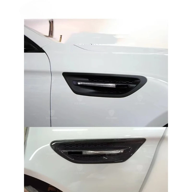 ألياف الكربون الجانب الحاجز الكسوة لسيارات BMW M Series M5 F10 سيدان الجانب الكلى مصبغة استبدال كليب على فتحات الهواء #2