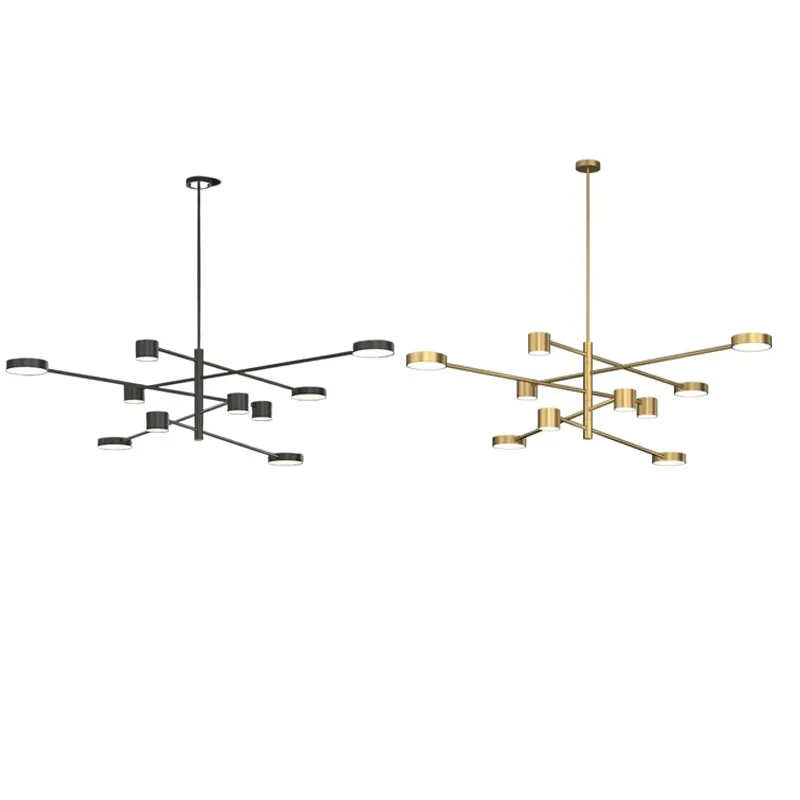 

American Personalized Black/Golden long pole Hardware LED chandelier Ceiling lustre for Dining room Kitchen lighting Dimmable