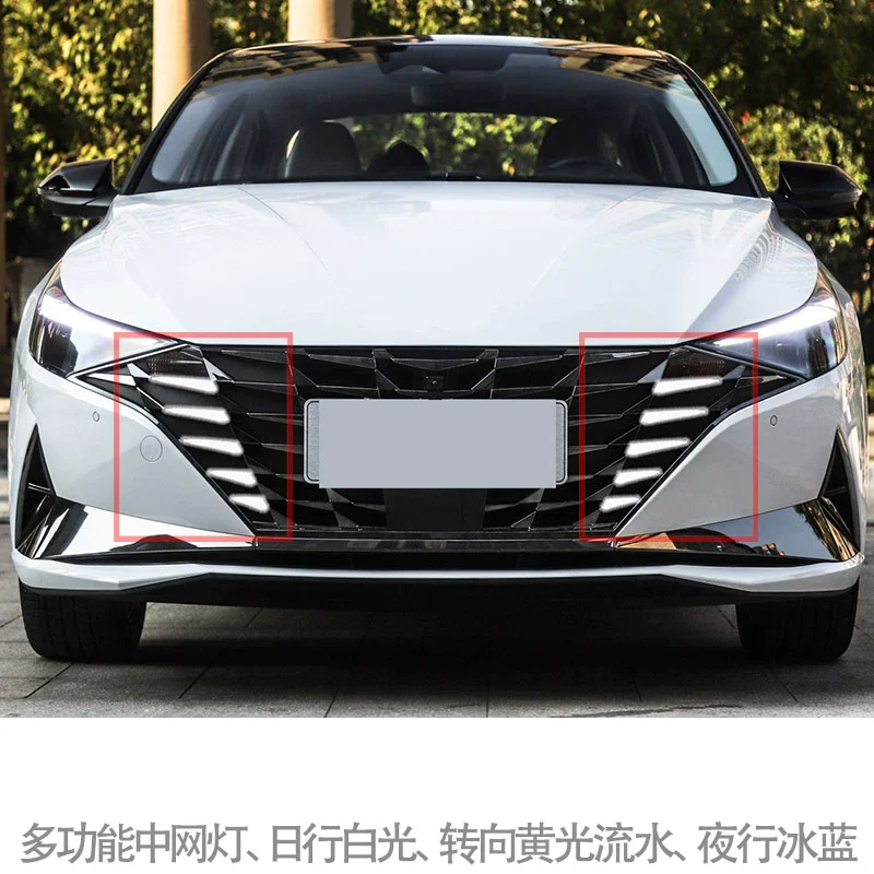 

Светодиодные дневные ходовые огни для Hyundai Elantra 21-24, модифицированные передние противотуманные фары, динамический указатель поворота