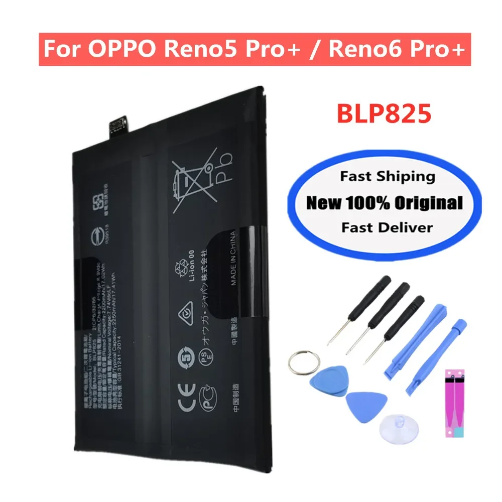 

New Original Battery BLP825 For Oppo Reno5 Pro+ 5G Reno6 Pro+ 4500mAh High Capacity Batteries Fast Shipping