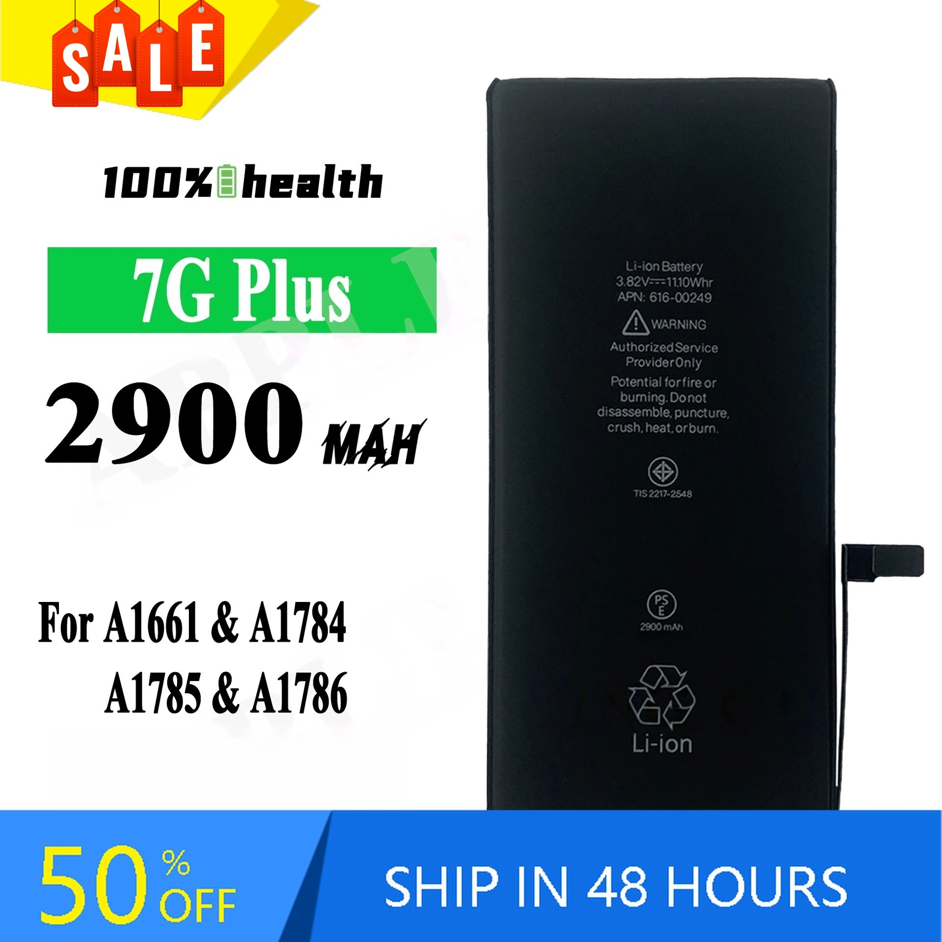 

2900mAh For Apple IPhone 7 Plus Mobile Phone Battery A1661/A1784/A1785/A1786 Large Capacity Rechargeable Battery