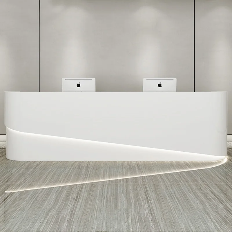 Desktop White Reception Desk Salon Counter Computer Console Reception Desk Cashiers Silla De Escritorio Modern Furniture