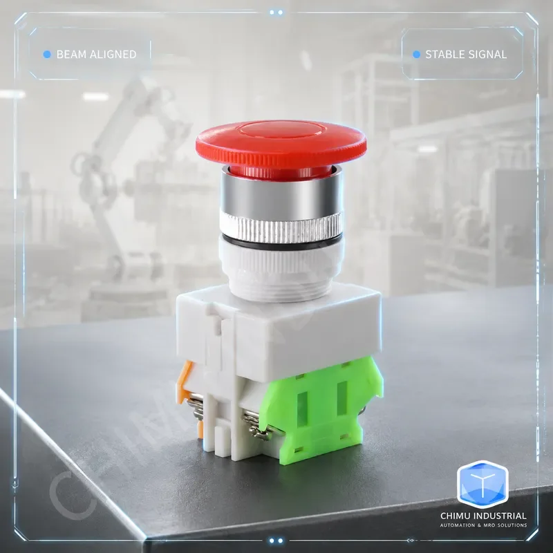 【CHIMU INDUSTRIAL】 for LAY7 LAY37-11M Mushroom Head Push Button Switch 22MM Auto Reset NPN PNP DC AC