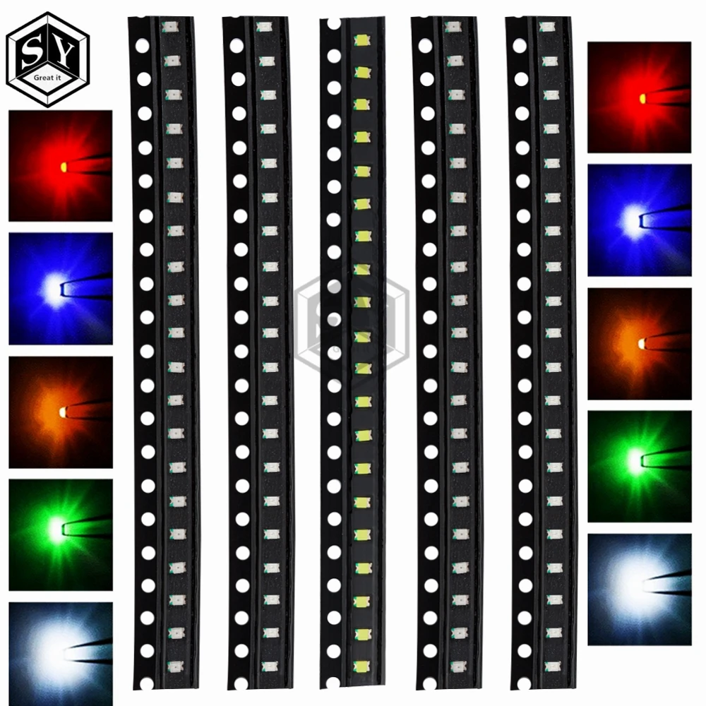 10pcs/20pc/50pcs /100/lot 5 Colors SMD 0805 Led DIY kit Ultra Bright Red/Green/Blue/Yellow/White Water Clear LED Light Diode set