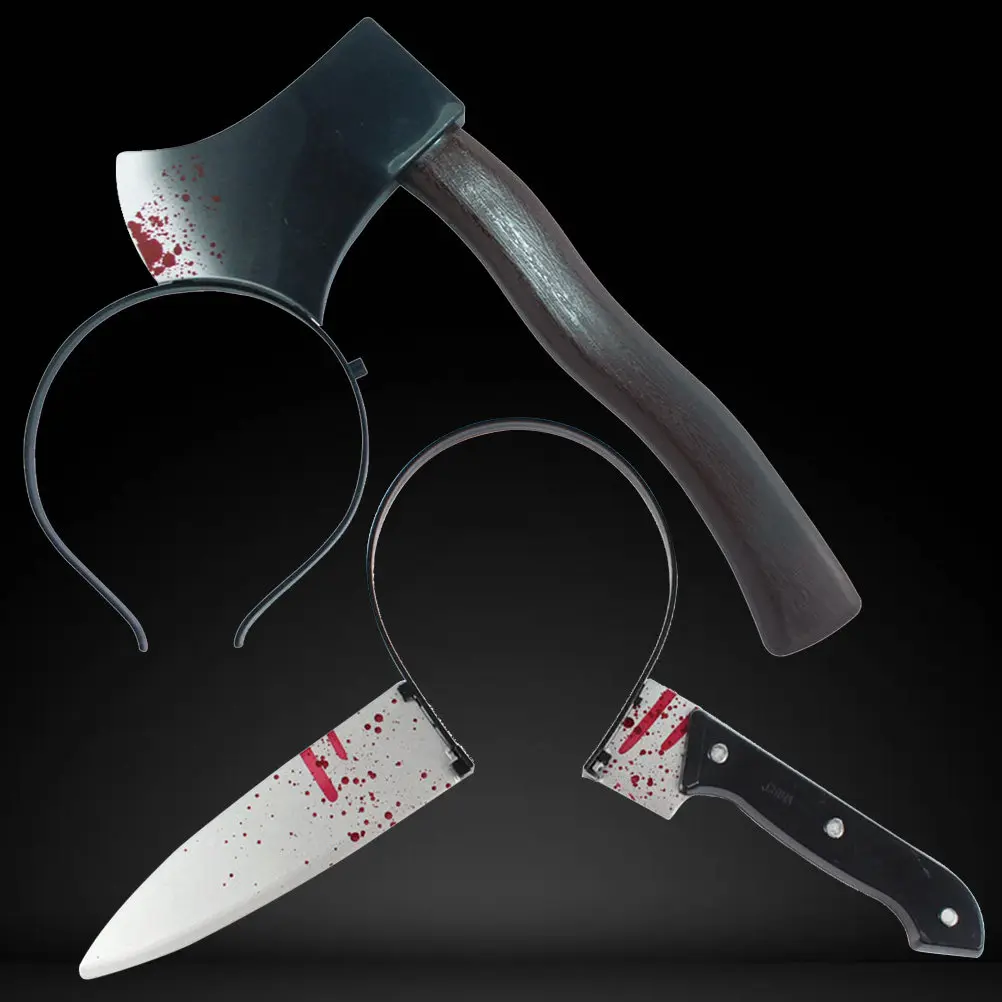 

2Pcs Halloween Through Head Prop Scary Hairband Headwear Costume Accessory for Horror Party Decoration Creepy Atmosphere Builder