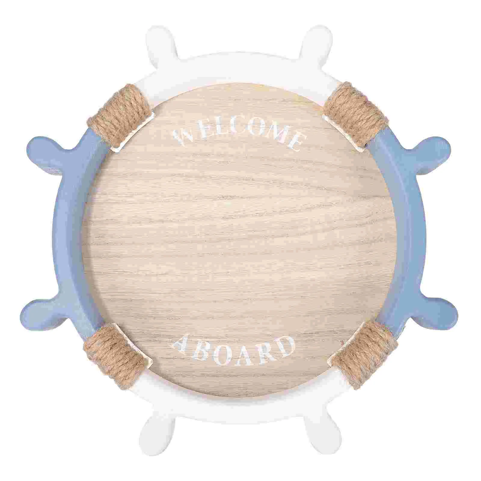 

Wooden Rudder Mediterranean Style Smooth Wood Serving Tray For Fruits Food Dishes Desserts Kitchen Household