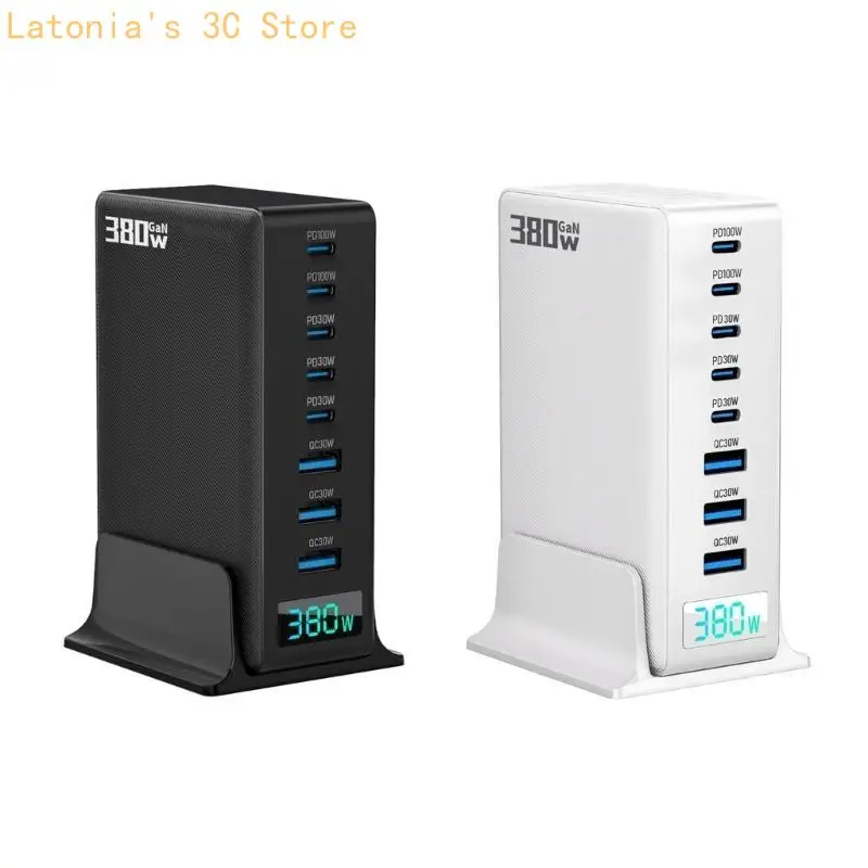 

X3UB 380W несколько портов USB C Зарядное устройство 8 устройства одновременной зарядки PD140W Power Adapter для ноутбуков Safe