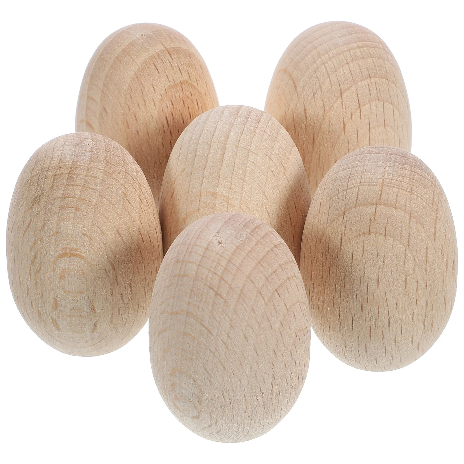 

6Pcs DIY Wooden Eggs Unfinished Craft Fake Eggs Easter Decorations Party Display Ornaments Miniature Scale