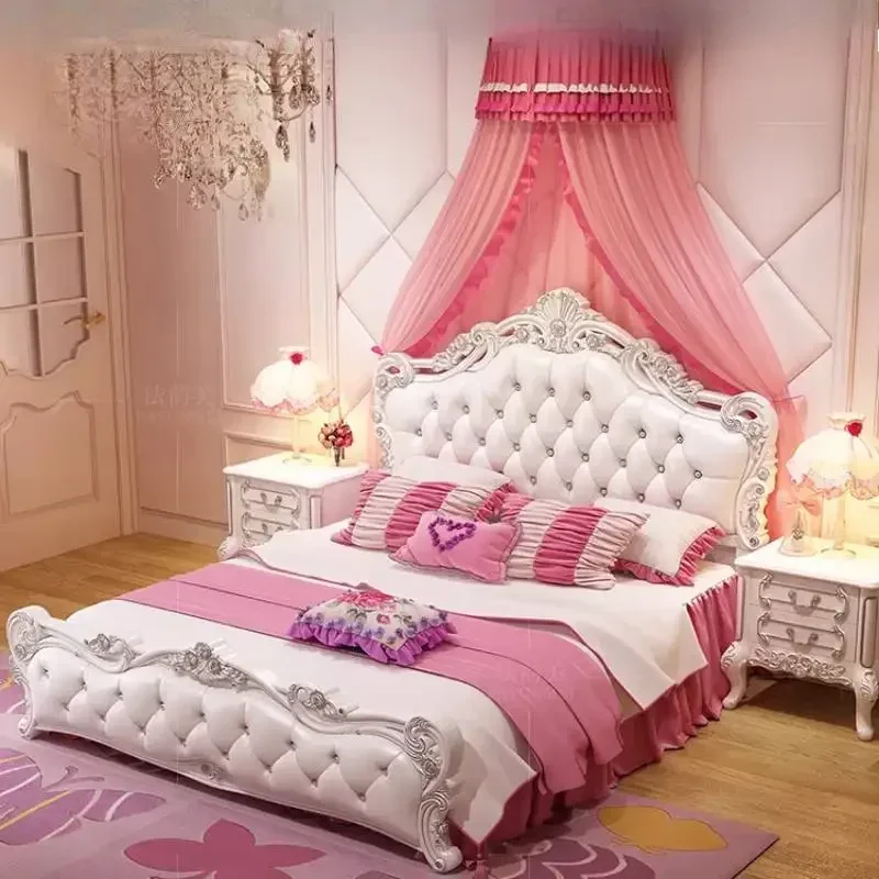 Juego de Dormitorio Matrimonial Creativo Estilo Princesa, Muebles de Madera de Lujo para Dormitorio Principal, Muebles Posmodernos para Recibidor