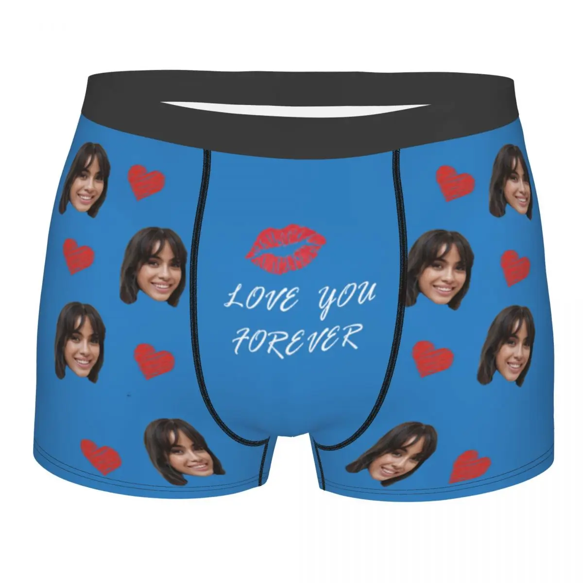 Custom Personalized Man DIY Your Picture Boxer Briefs Shorts Panties Mid Waist Underwear Love Your Forever Male Underpants