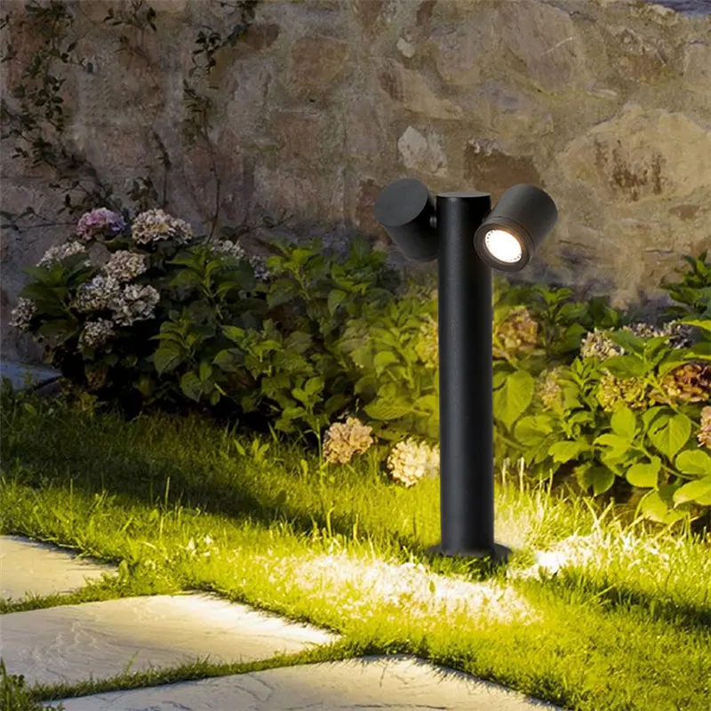 LED Outdoor Waterproof Lawn Light, Modern Garden Garden Light, Creative Aluminum Single/Double Heads Landscape Light