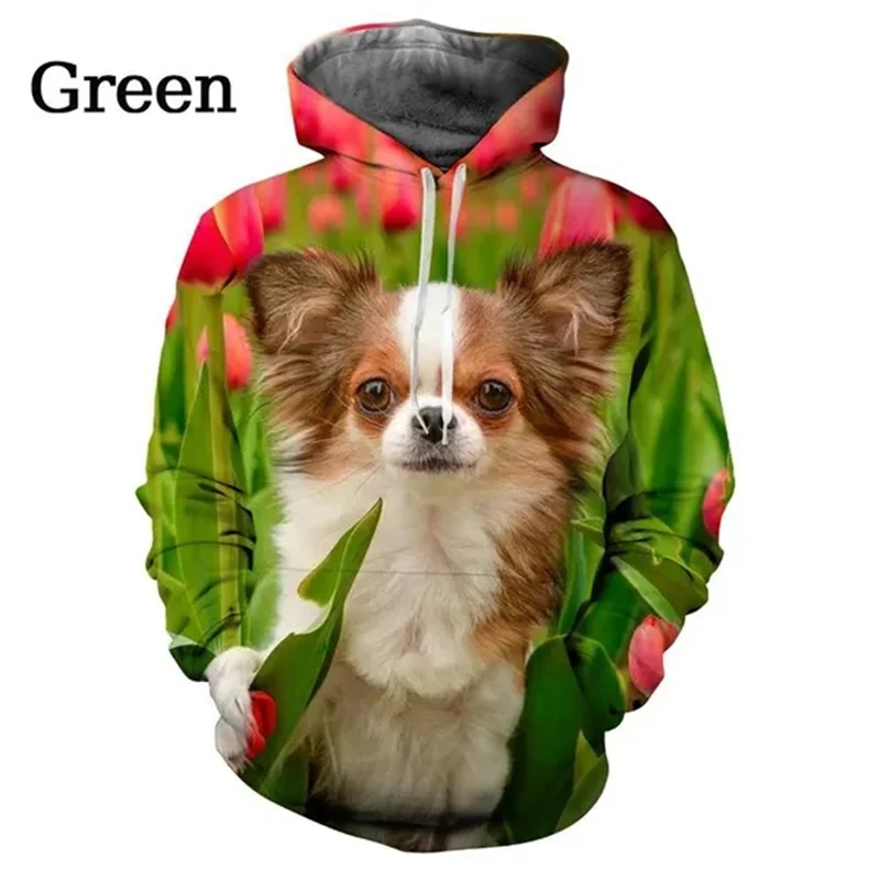 الحيوان الكلب تشيهواهوا ثلاثية الأبعاد طباعة هوديس الرجال النساء موضة المتضخم هوديي البلوفرات قمصان سويت شيرت بقلنسوة رياضية رجل الملابس #4