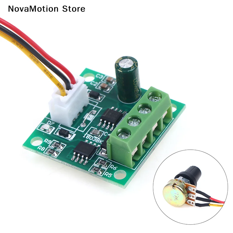 [NM]Adjustable Driver Board DC Motor Speed Controller PWM 1803BK 1.8V 3V 5V 6V 12V 2A Low Voltage Speed Regulator Control Module
