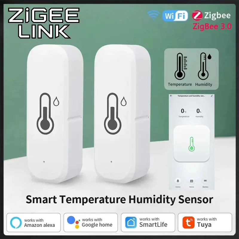 Tuya Smart WiFi/ZigBee 3.0 Temperature And Humidity Sensor APP Remote Home Indoor Hygrometer Thermometer With Alexa Google Home