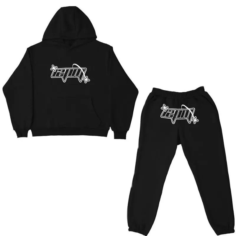 Motorcycle protective suit new fashionable letter pattern loose hoodie hip-hop street wear men's and women's hoodie set casual