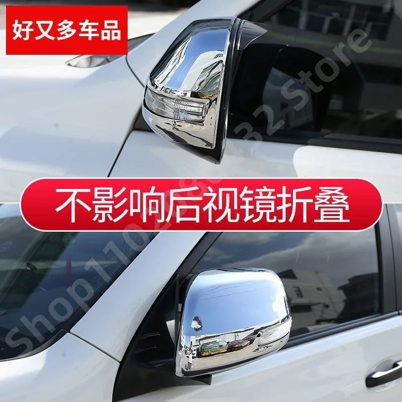 2PCS ABS Chrome Rearview Side Door Mirrors Cover Trim Car styling FOR Toyota Prado 2010-2022