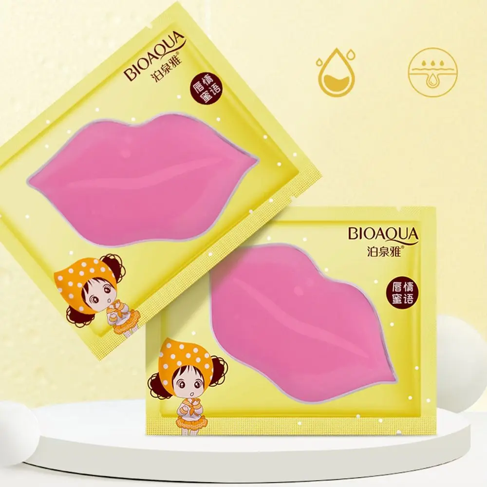 10 ชิ้นซ่อมคริสตัล Collagen Lip Mask Anti - wrinkle Cracks Lip Care Mask Brighten Nourishing Labial Gel Patch Skin Care