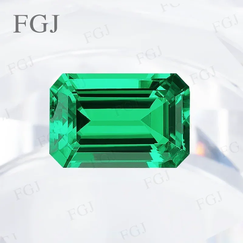 

Lab Grown Colombia Emerald Cut Top Quality Green Loose Gemstone Beads with AGL Ceritficate for Rings/Pendants Making DIY