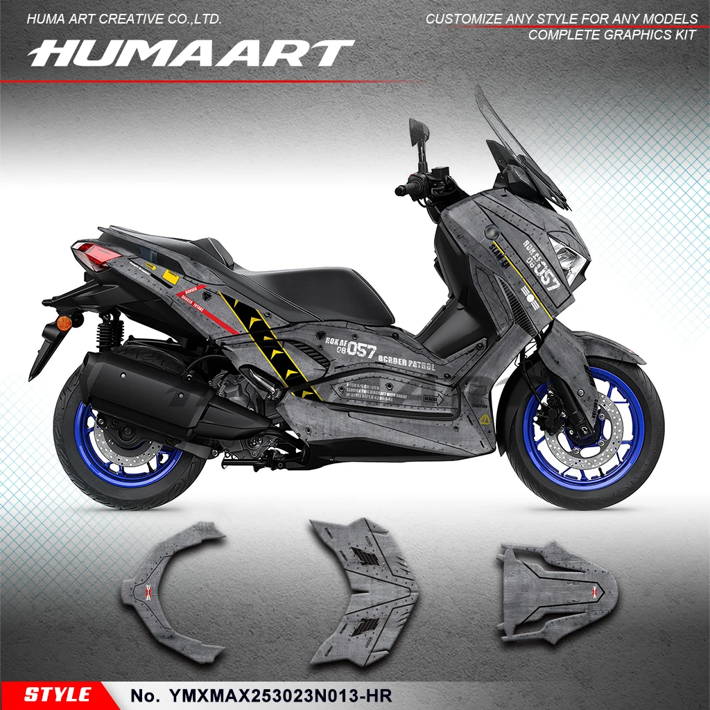 HUMAART Motorcycle Decals Wrap Design for Yamaha XMAX 250 300 2023 2024, YMXMAX253023N013-HR