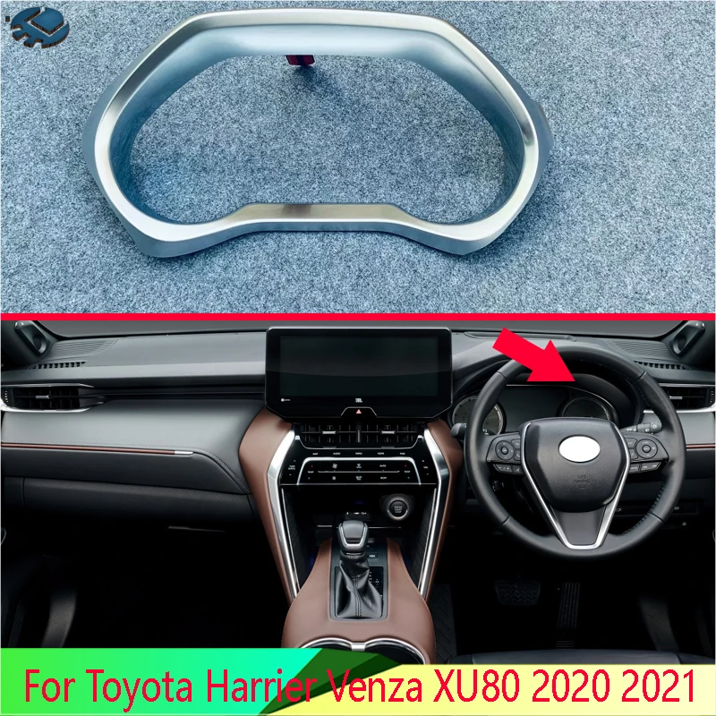 

For Toyota Harrier Venza XU80 2020 2021 Car Accessories ABS Pearl Chrome Interior Instrument Panel Around trim Right hand drive