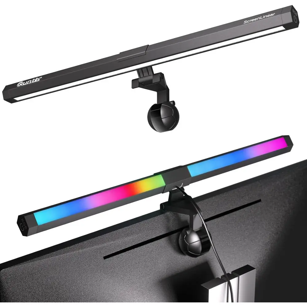 

RGB Backlit Eye-Care Desk Lamp for Gaming and Office, 15 LED Backlight, 3 Color Temps & Dimmable Front Light, High RA95, No Glar