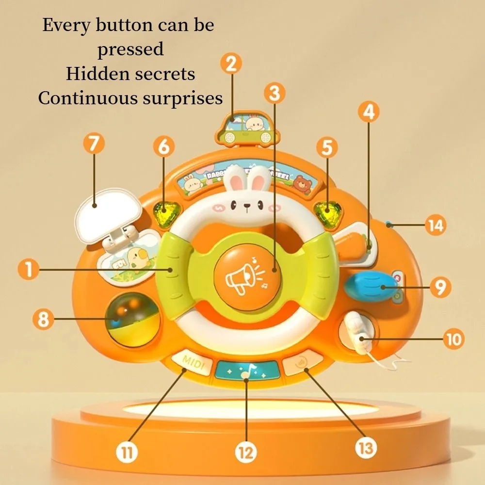 Met geluiden Babystuurwielspeelgoed Simuleren Educatief Montessori-speelgoed Intellectuele oefening ABS Rijden Muzikaal speelgoed voor kinderen