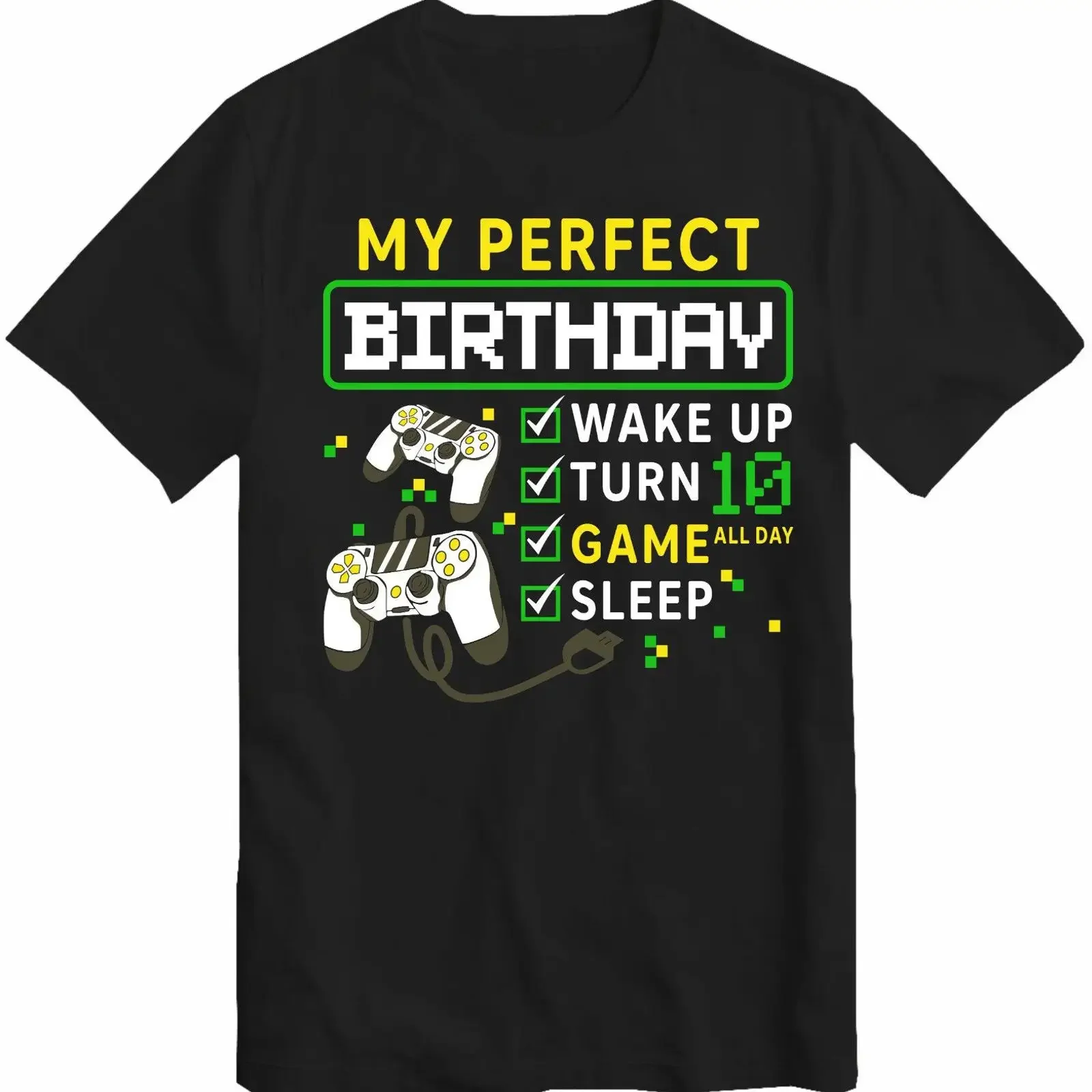 My Perfect Birthday Gamer T Shirt Custom Age 10 19 Year Old Video Game Controller For Kids Boys Girls Youth vintage Washed