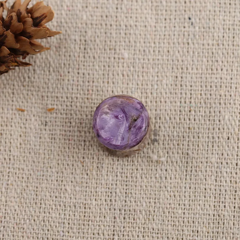 Cuentas colgantes de charoita con enchufe B&F, cuentas de piedras naturales hechas a mano, piedras pulidas para suministros de fabricación de joyas