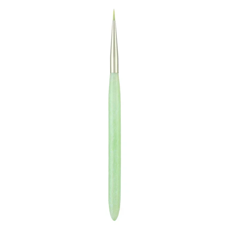 1PCS Green Fresh Cute Nail Brush Nail Art Brushes Line Painting Brushes Crystal Acrylic Thin Liner Drawing Pen Manicure Decor