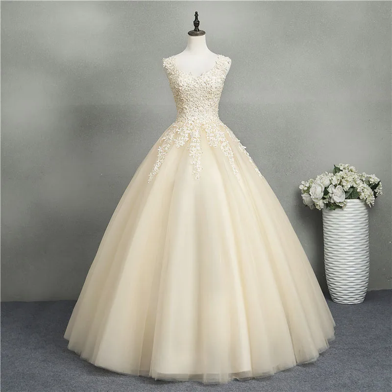 

ZJ8076 Customized Ball Gown Sweetheart White Ivory Tulle Champagne Wedding Dresses 2025 with Pearls Bridal Dress Plus Size 2-26W