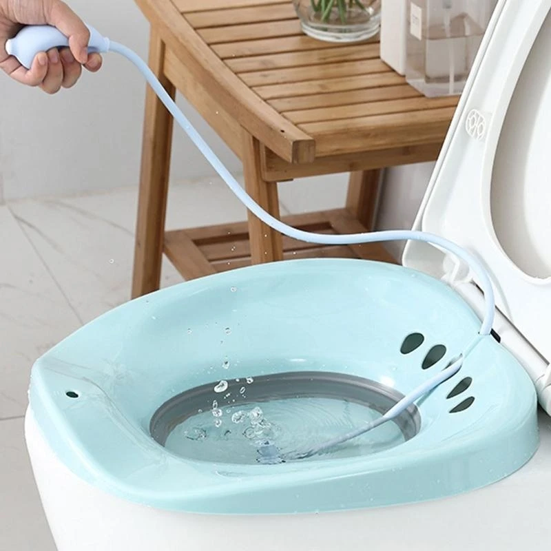 Foldable Sitz Bath Flusher Soaking with Suction Cup with Sprayer best sale